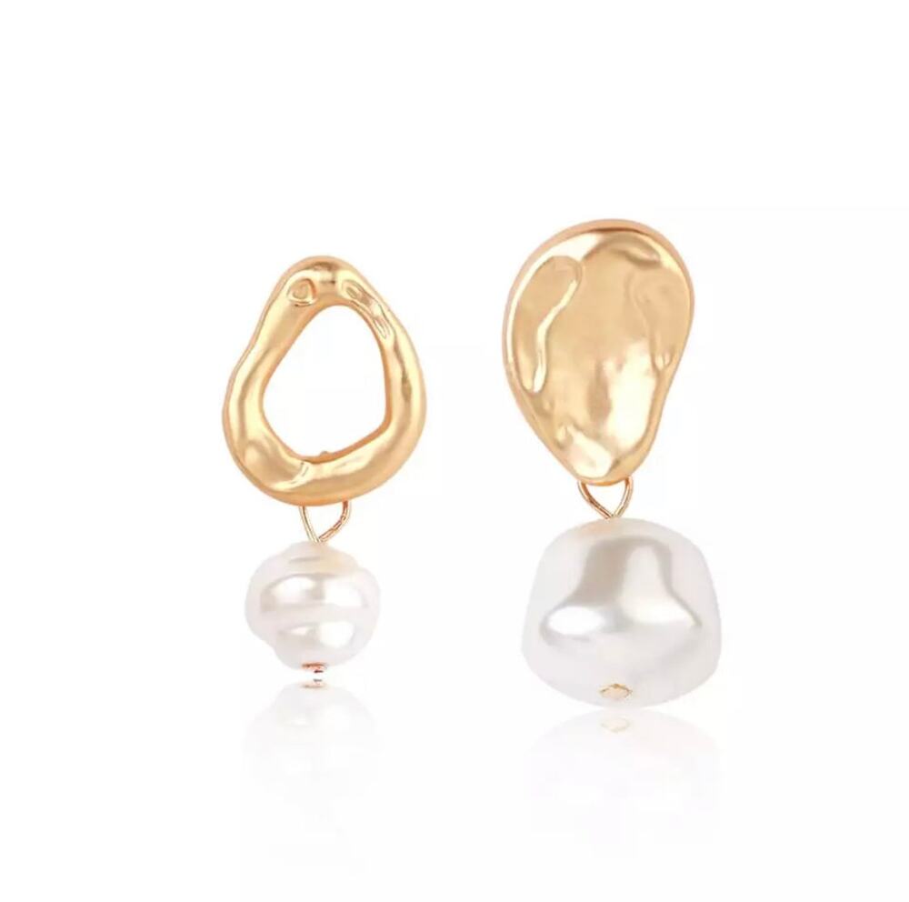 14K Matte Gold Plated Pearl Earrings Series - 1A4-GPSE059
